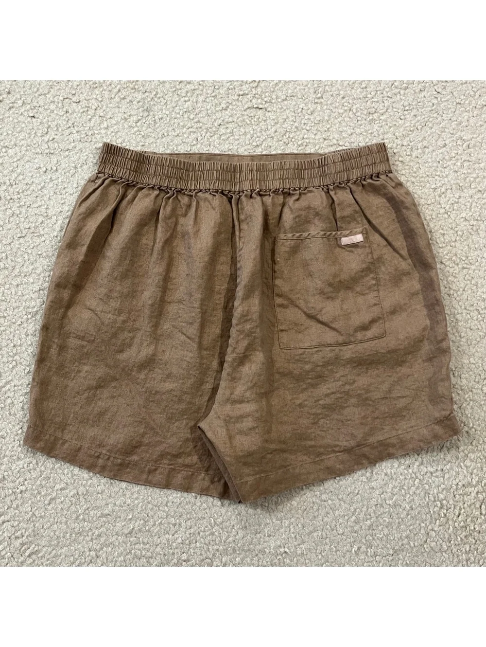 Lunya Linen Lounge Shorts Tan Brown Size Large